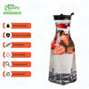 54oz Square Clear Plastic Pitcher with Black Lid