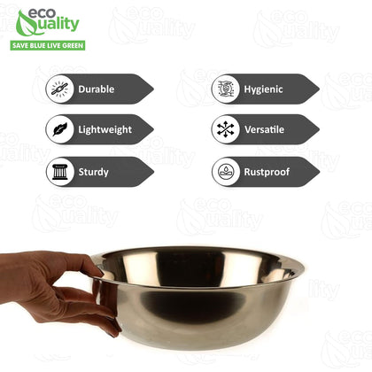 Mixing Bowl, Stainless Steel, 8 qt. Capacity, 13-1/2