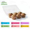 Clear Plastic 6 Compartment Muffin Containers - Disposable Cupcake Holder Boxes with Hinged Design