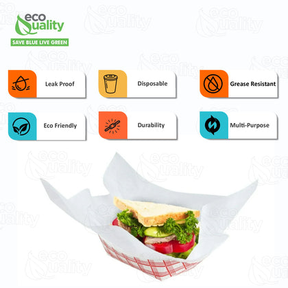 Dry Waxed Deli Paper Sheets Grease Resistant Wrapping 12x15 Inches