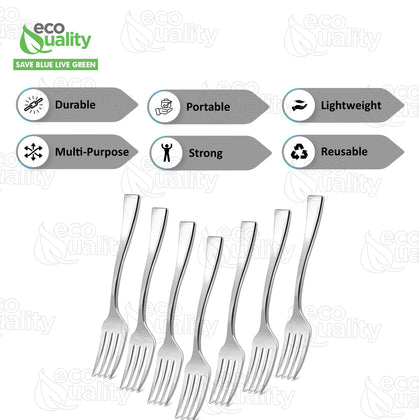 Disposable Plastic Silver Mini Forks - 4 inch Silver Plastic Tasting Forks Heavy Duty - Great for Sampling, Desserts, Appetizers