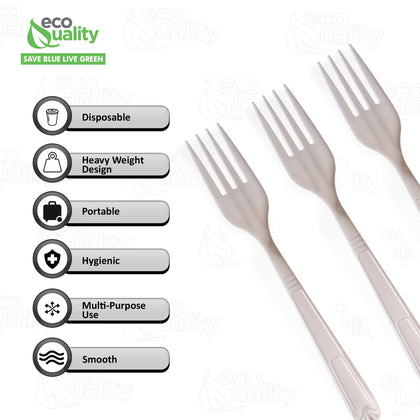 Premium Heavy Weight Disposable Forks White