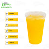 Disposable Clear Flat Plastic Cold Cup Lids For (12oz,14oz,16oz,20oz,24oz) Cups PET Lids 98MM