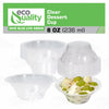 8 oz clear sundae cups crystal clear design durable food-safe plastic versatile dessert serving disposable convenient single-portion ice cream parfaits fruit salads attractive presentation