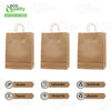 Rectangular brown kraft paper bag with twine handles for retail shopping