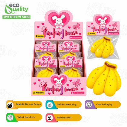 Banana Fruit Squishy Toy for Party Favors, Giveaways & Gift Bags