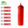 24 Oz Red Plastic Condiment Squeeze Bottles Squirt Bottle for Sauces, Dressing, Arts and Crafts, Ketchup, Mustard, Oil, BBQ - Reusable