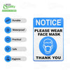 Face Mask Required Sticker Sign - Removable, Weather Proof, Office Stickers, Safety Office Stickers, Vehicle Stickers, Decal for Car, School or Business