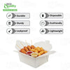 #1 White Paper Take Out Food Containers with Closeable Lid