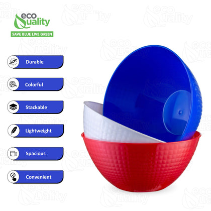 100oz Assorted Color Pixel Bowl | Red, White & Blue Serving Bowl
