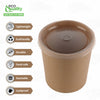 Disposable Kraft Paper Soup Containers with Plastic Lids - Kraft Paper Ice Cream Containers / Yogurt Cups with Plastic Lids (8oz, 12oz, 16oz)