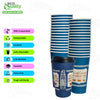 New York Greek Style Insulated Paper Hot Cold Cups with Black Dome Lids