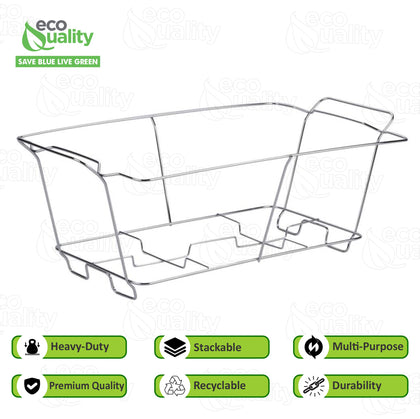 Chafing Wire Buffet Rack - Stand Chrome Frame for Full Size Serving Pans, Full Size Chafing Dish Stand, Food Warmer for Catering, Events, Weddings, Parties, Birthdays