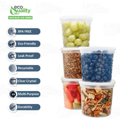 24oz Deli Container with Lid - Secure Disposable Food Storage