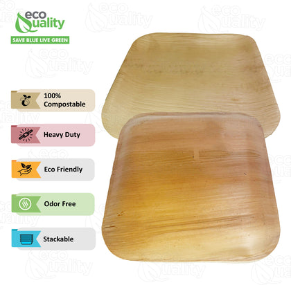 Square palm leaf plates eco friendly disposable dinnerware