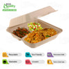 3 Compartment Compostable Hinged Clamshell Take Out Containers