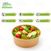 EcoQuality kraft paper bowl with clear PET lid disposable 45oz 150mm