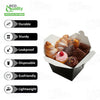 #1 Black Paper Take Out Food Containers with Closeable Lid