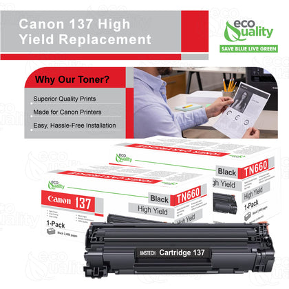 Replacement Canon 137 Toner Cartridge High Yield Black Compatible