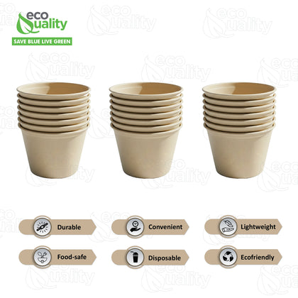 EcoQuality Compostable Portion Cup No Lids - Condiments & Samples Disposable Biodegradable Soufflé Single Serve Cups - For Restaurants, Catering & Takeout