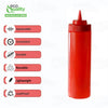 Squeeze Bottle Wide-Mouth Red 24oz – Durable