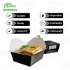 #4 Black Paper Take Out Food Containers with Closeable Lid