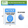 Face Mask Required Sticker Sign - Removable, Weather Proof, Office Stickers, Safety Office Stickers, Vehicle Stickers, Decal for Car, School or Business