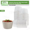 Disposable White Paper Souffle Cup with Rolled Rim