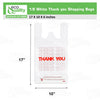 Medium 1/ 8 Plastic White Thank You T-Shirt Bags, 17