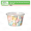 Round Plastic Deli Food Storage Containers with Lids Translucent Clear (8oz, 16oz, 32oz)