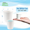 EcoQuality 3oz White Paper Small Disposable Bathroom Mouthwash Cups