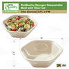 Hexagon 24oz disposable bowl made from sugarcane fiber compostable catering use