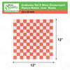 Red checkerboard food basket liner sheets grease resistant 12x12