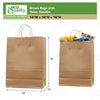 Rectangular brown kraft paper bag with twine handles for retail shopping