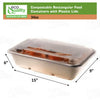 Compostable Rectangular Food Containers with Lids, Ecofriendly Take- Out, Made With Bagasse