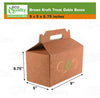 Brown Treat Gift Boxes 9 x 5 x 6.75 inches Paper Gable Lunch with Handle Barn Box