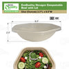 Hexagon 32oz disposable bowl made from sugarcane fiber compostable catering use