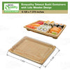 Rectangular bamboo look sushi container with clear plastic lid for takeout