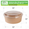 EcoQuality Kraft Paper Bowl with Clear Lid Disposable 26oz 150mm