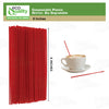 Compostable Plastic Stirrer, Bio Degradable, Eco Friendly, Sip Stirrer, Bar Stirrer, Sip Straw, For Coffee, Cocktail, Latte and Tea - Red (5 inch, 8 inch)