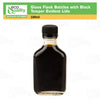 Glass Flask Bottles with Black Temper Evident Lids 100 ML - Glass Flasks for Oil, Liquor, Sauces and To Go Travel Flask