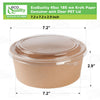 EcoQuality kraft paper bowl with clear PET lid disposable 45oz 150mm