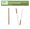 Wrapped Kraft Paper Smoothie Straws 0.3 Inch Wide, Biodegradable Brown Jumbo Durable Drinking Straws, Smoothies, Bubble Tea, Boba, Meal Prep, Shakes