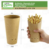 EcoQuality 16oz Closeable Paper French Fry Container with Ventilation Holes