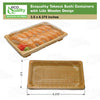 Rectangular bamboo look sushi container with clear plastic lid for takeout