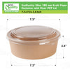 EcoQuality Kraft Paper Bowl with Clear Lid Disposable 36oz 150mm