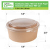 EcoQuality Kraft Paper Bowl with Clear Lid Disposable 32oz 150mm