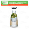 34oz Square Clear Plastic Pitcher with Black Lid