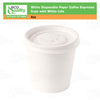 4oz White Disposable Paper Coffee Espresso Cups with White Lids