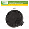 Black Flat Tear Back Lids for Hot Cup, Coffee Cup, Paper Cup - Universal Size Fits 10,12,16,20oz Disposable Cups - Black Coffee Cup Lids Standard 90mm